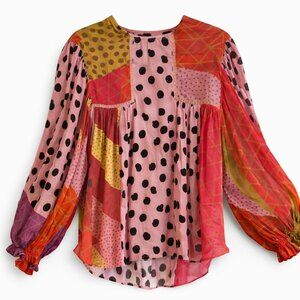 Anthropologie Bl^Nk London Miranda Peasant Blouse XS
